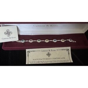 Camrose & Kross JBK Kennedy Tennis Bracelet Multicolor Crystal Oval Halo Boxed